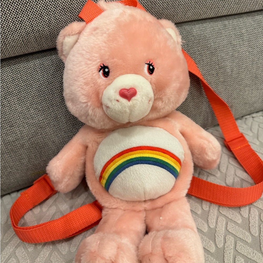 Care Bears cheer Bear 12" Backpack Bag Stuffed Animal